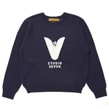 STUDIO SEVEN V Flower Crew Neck Knit