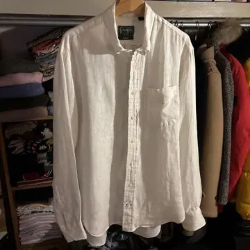 GITMAN VINTAGE 린넨 화이트 셔츠 L 사이즈