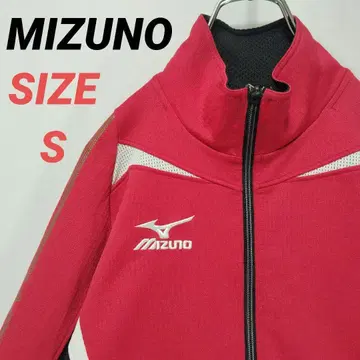 MIZUNO 미즈노 트랙 자켓 저지 자수 로고 빨간색 남성용 S