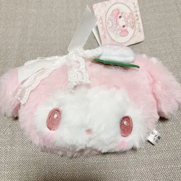 산리오 마이멜로디 봉제 인형 거울 화이트 딸기 티타임