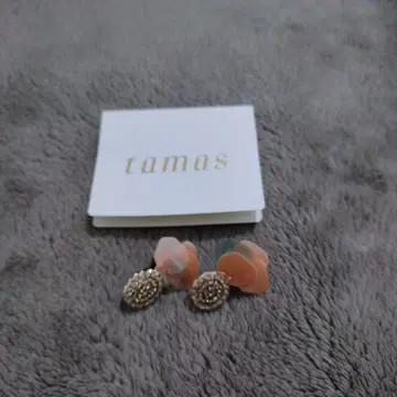 tamas 꽃 모티브 귀찌 오렌지 계열