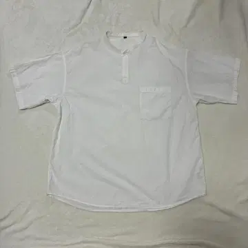 무인양품 반팔 셔츠 화이트 헨리넥 버튼 사이즈 M muji
