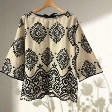 ottod'Ame 오트담 이탈리아제 자수 상의 칠부 소매