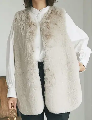 새상품급 RIVE DROITE 에코 퍼 리버서블 베스트