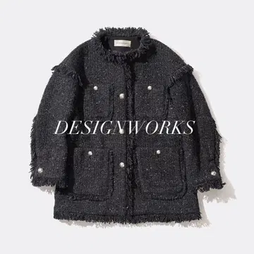새상품급 DESIGNWORKS 아바하우스 노카라 트위드 자켓