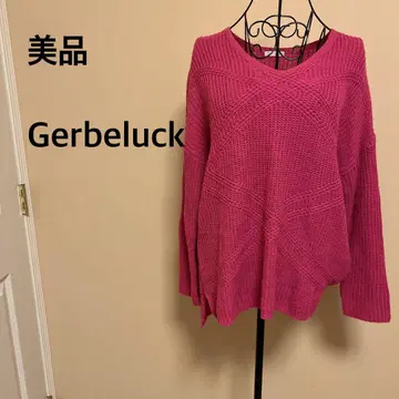 [ 새상품급 ] Gerbeluck/여성용/긴팔/니트/V 넥/핑크