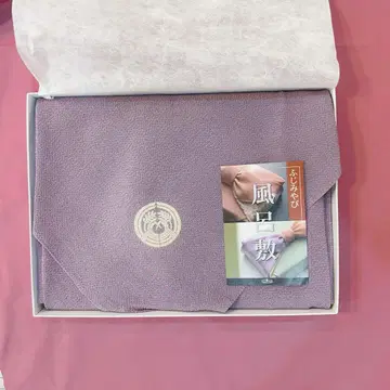 [순수 실크] 카사마 이나리 신사 기념품 옅은 보라색 문양 들어간 보자
