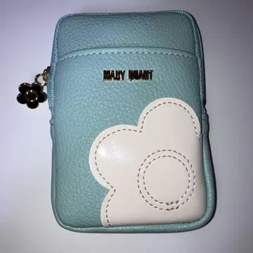 새상품 MARY QUANT 슈링크 데이지 패치 립 파우치 라이트 블루