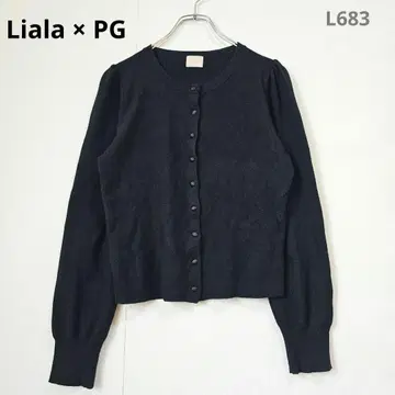 Liala x PG 가디건 니트 블랙 M 깔끔한 크루넥