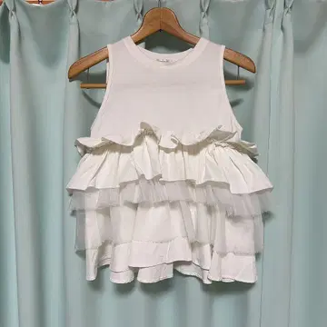 FRAY I.D / 개더 프릴 탱크탑 ( WHT )