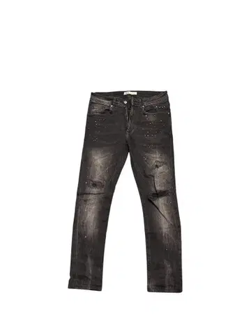 ZARA 스터드 장식 블랙 스키니 데님 UK 드릴