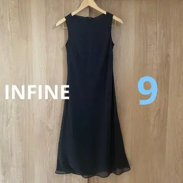 새상품급 INFINE 블랙 파티 드레스 슬리브리스 경사 롱 원피스