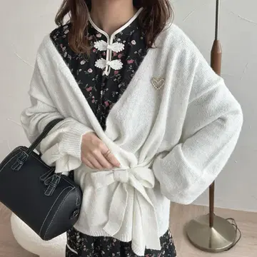 apres jour 리본+오버 가디건