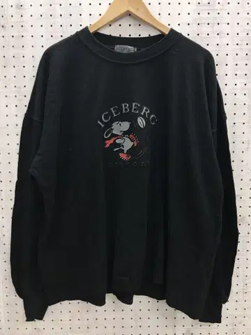 ICEBERG Italy 레트로 구제 의류 스누피 엠보싱 긴팔 티셔츠