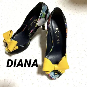 새상품급 [ DIANA 다이애나 ] 꽃무늬 리본 포함 오픈토 하이힐