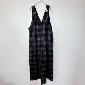 글로벌 워크 [ L ] 살로펫/체크 무늬 와이드 V넥 면 성숙/러블리