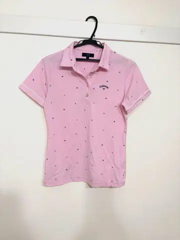 Callaway 핑크 반팔 피케 셔츠 여성용