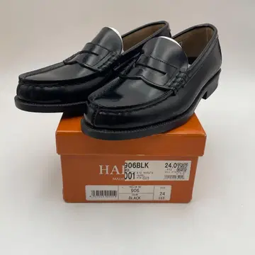 미사용 새상품 하루타 로퍼 906 블랙 24cm