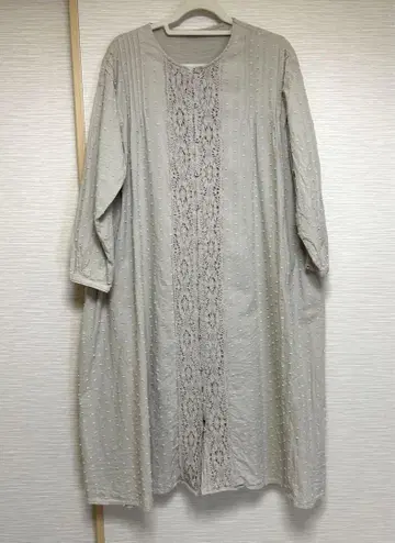 사만사 모스모스 롱 원피스 내추럴 SM2 도트 루즈핏 오버사이즈