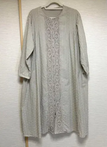 사만사 모스모스 롱 원피스 내추럴 SM2 도트 루즈핏 오버사이즈