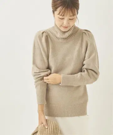 Jane smith plage PUFF SLEEVE 하이넥 니트