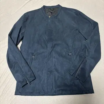 [ 미사용품 택 포함 ] 젬블 라이더 자켓 나일론 스웨이드 네이비