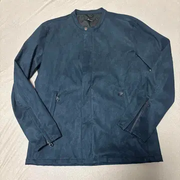 [ 미사용품 택 포함 ] 젬블 라이더 자켓 나일론 스웨이드 네이비