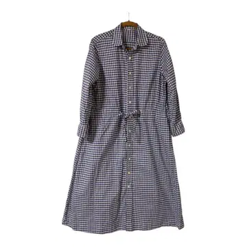 45R 깅엄 체크 롱 원피스