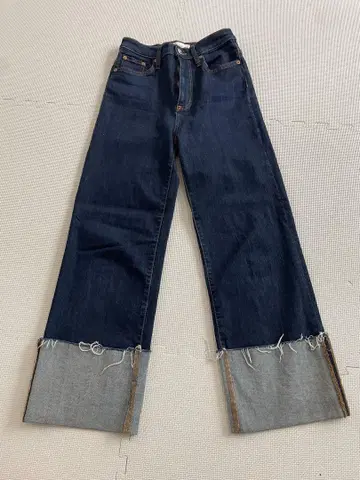 ZARA 다크 블루 와이드 레그 데님 34