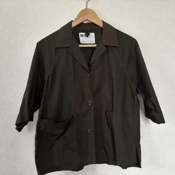 MHL. 반팔 셔츠 린넨 혼방 오픈 카라 S