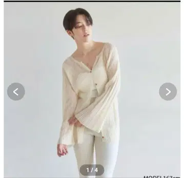 Light 시어 랜덤 RIB 숏 가디건 SEAROOMLYNN
