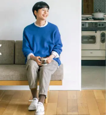 북유럽 생활 잡화점 헤링본 무늬 테이퍼드 팬츠 가을 첫 하의