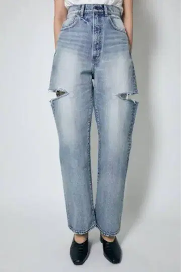 MOUSSY THIGH SLIT LOOSE STRAIGHT 데님 25
