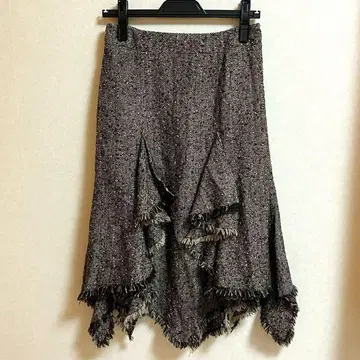 에포카 페어리 그런지 모리걸 프린지 플레어 스커트 트위드 양모