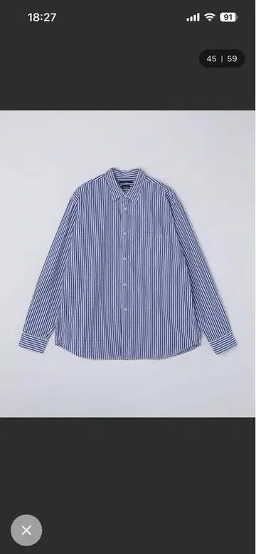 SHIPS: 레귤러 카라 베이직 롱 슬리브 스트라이프 셔츠
