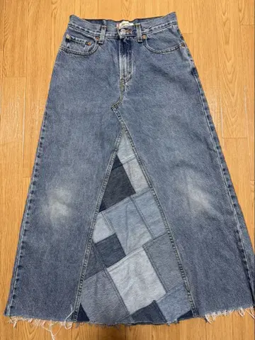 Levi's 리바이스 569 리메이크 데님 스커트 패치워크 재구축