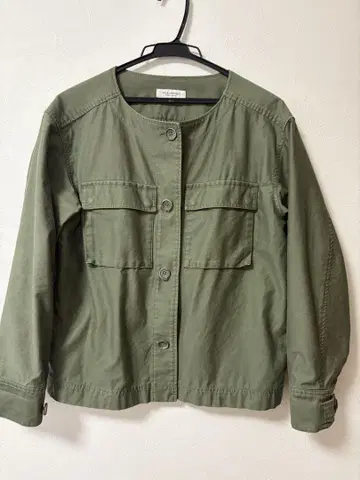 Spick & Span 밀리터리 노카라 자켓 카키