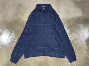 00s LAND'S END check polo shirt