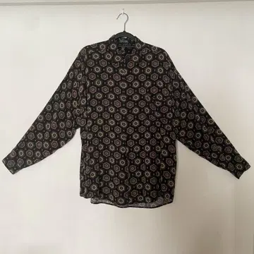 90s 코몬 무늬 레이온 셔츠 지오메트릭 굿 레귤러