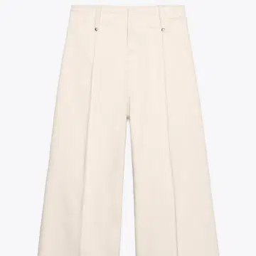 ZARA 테일러드 와이드 레그 하이웨스트 데님 팬츠 에크루