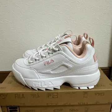 FILA 화이트 핑크 통굽 스니커즈