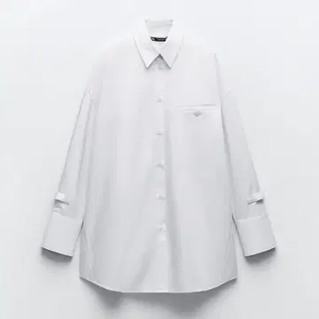 ZARA 트리밍 오버사이즈 개버딘 셔츠