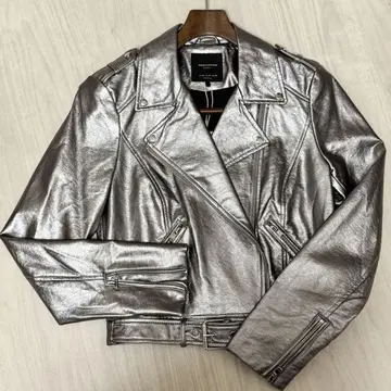 ZARA Trafaluc 실버 라이더 자켓 M