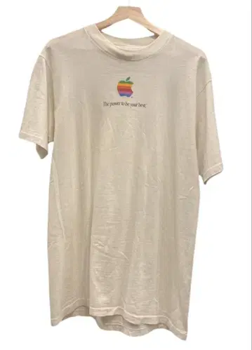 90s Apple 티셔츠 컬러풀 로고 XL