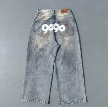 9090 OG 로고 페인티드 데님 팬츠 M 새상품