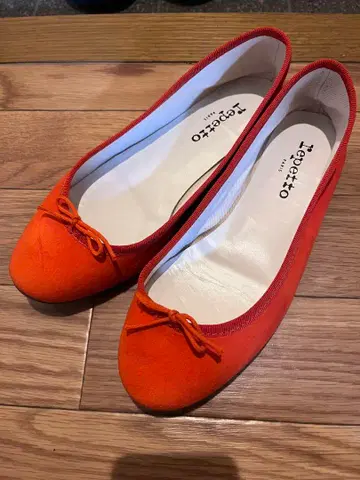 레페토 오렌지 스웨이드 발레 슈즈 37.5