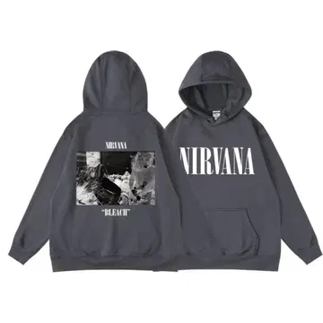 NIRVANA BLEACH 후드티 그레이