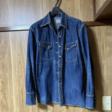 THE FLAT HEAD 데님 웨스턴 셔츠