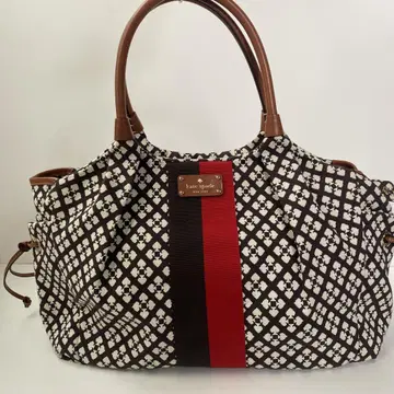 kate spade 2way 마더스백 자카드 브라운