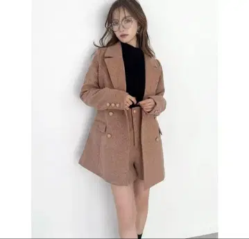 테일러드틱 미디 자켓